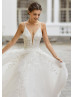 Spaghetti Straps Beaded Ivory Lace Tulle Fairy Wedding Dress